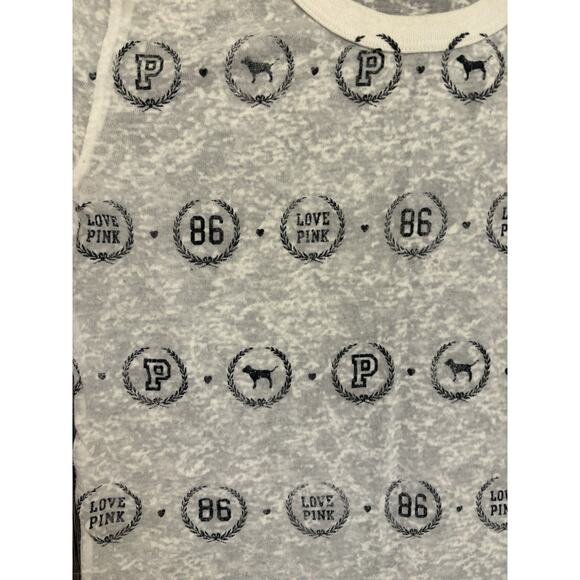 Victorias Secret PINK Sheer Short Sleeve Burnout Logo T-shirt Size Small - Picture 2 of 5